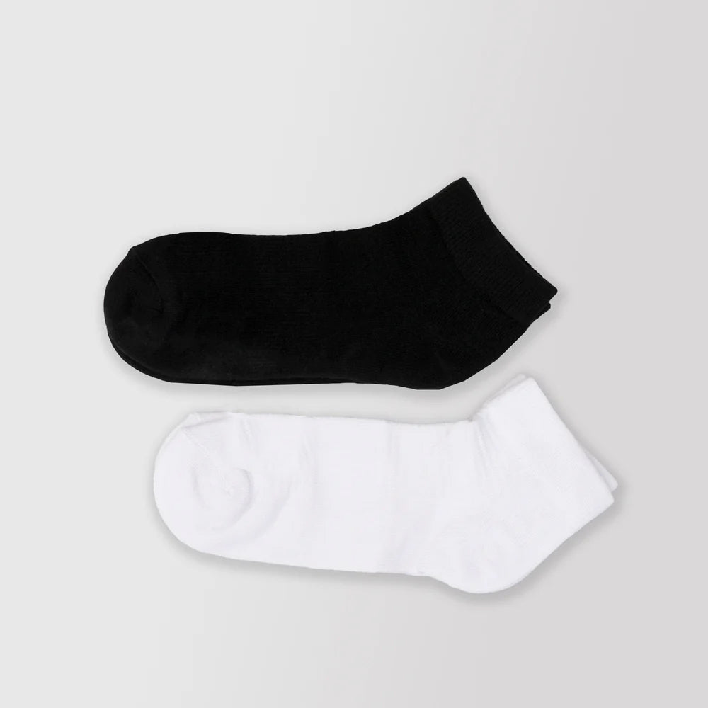 Trainer Socks 2Pcs Black + White